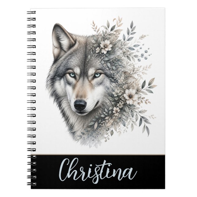 Personalized Wolf  Notebook (Front)