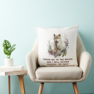 Personalized Wolf Quote Throw Pillow