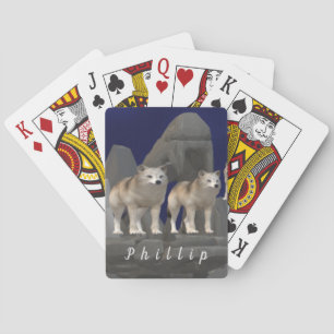Personalized Wolf Themed Playing Cards