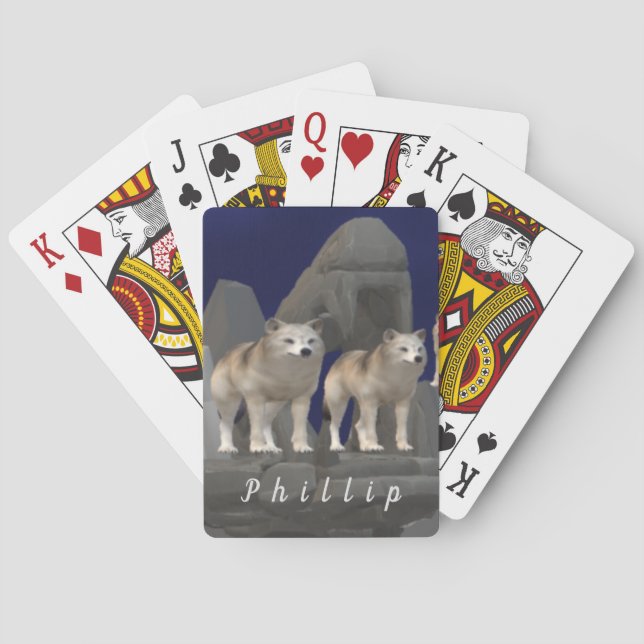 Personalized Wolf Themed Playing Cards (Back)