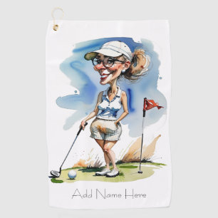 Personalized Woman Golfer Golf Towel