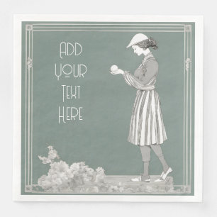 Personalized Woman Golfer - Set Of 50 Napkin