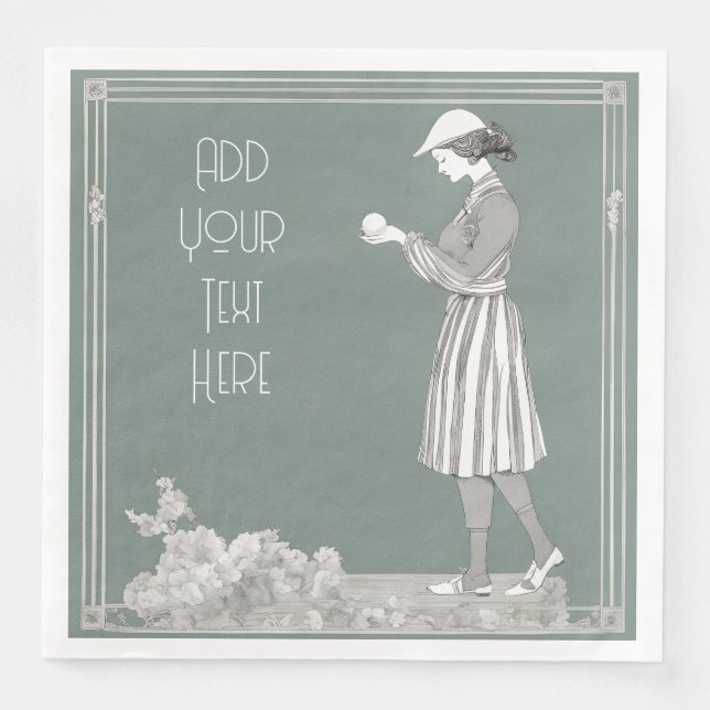 Personalized Woman Golfer - Set Of 50 Napkin (Front)