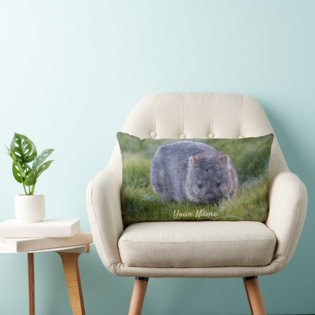 Personalized Wombat Animal Tasmania Australia Lumbar Pillow (Chair)