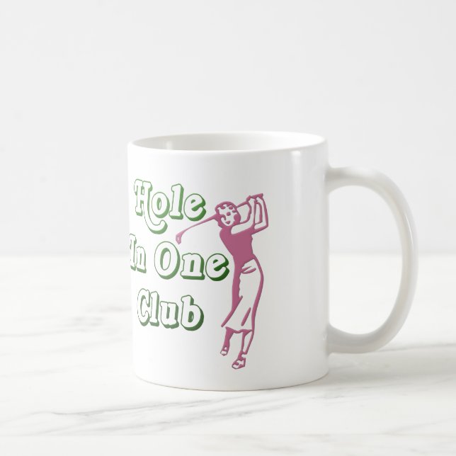 Personalized Womens Golf Hole in One Keepsake Coffee Mug (Right)