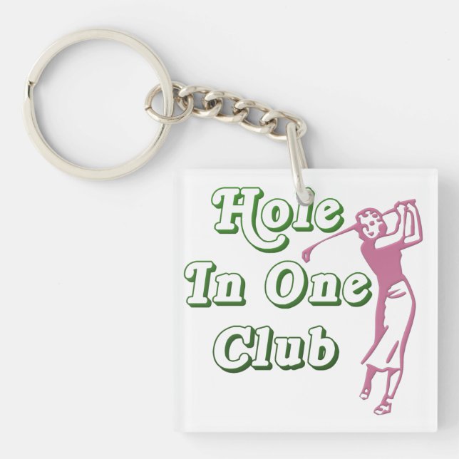 Personalized Womens Golf Hole in One Memento Keychain (Front)