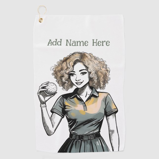 Personalized Women's Golf Towel (Front)