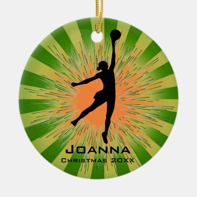 Personalized Women's Volleyball Ornament (Front)