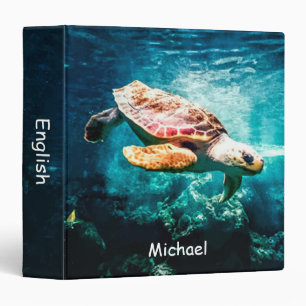 Personalized Wonderful Sea Turtle Ocean Life Binder