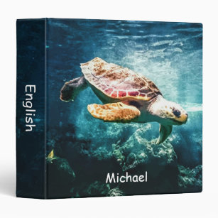 Personalized Wonderful Sea Turtle Ocean Life Binder