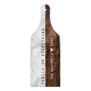 Personalized Wood And Marble Family Name Quote  Cutting Board