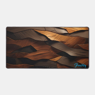 Personalized Wood Bark Panel Desk Mat