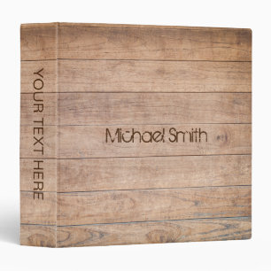 Personalized Wood Brown Binder