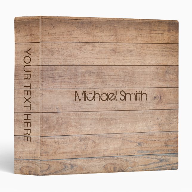 Personalized Wood Brown Binder (Front/Spine)