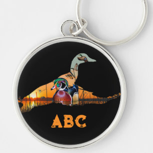 Personalized Wood Duck Key Chain, Duck Hunter Keychain