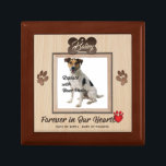 Personalized Wood Look Pet Memorial Jewellery Box<br><div class="desc">Remember your beloved furry friend any time of the year with this elegant pet memorial keepsake box. Personalize it with your photo, name, and relevant dates. Click on "Customize it" to change your photo size and placing, or to change font colours or styles. Makes a thoughtful gift for family or...</div>