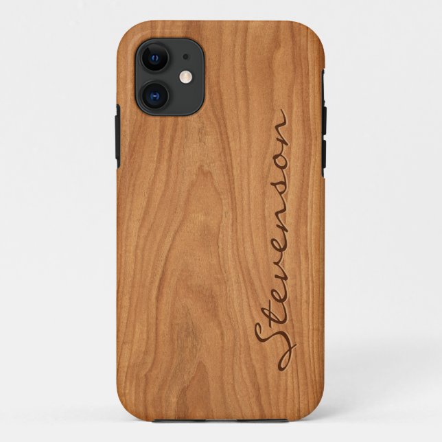 Personalized Wood Look - Walnut Wood Grain Texture Case-Mate iPhone Case (Back)
