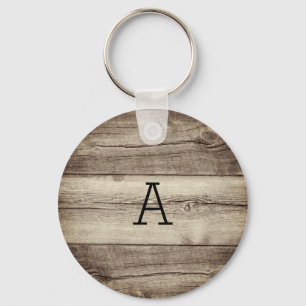 Personalized Wood Rustic Keychain