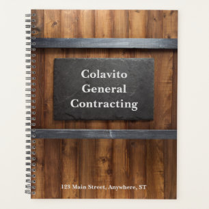 Personalized Wood & Slate Business Planner