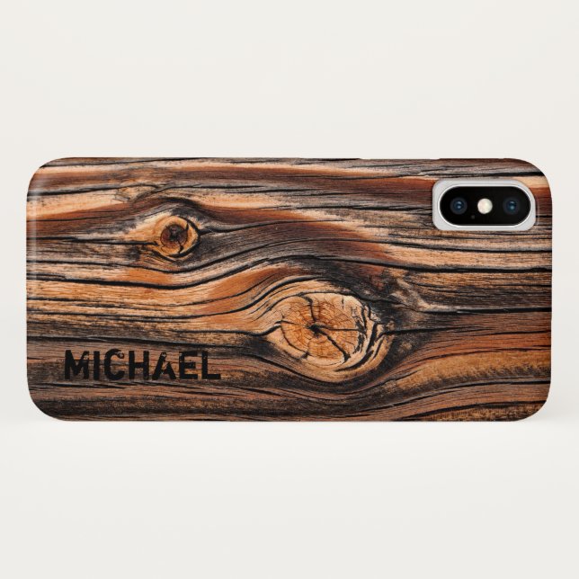 Personalized Wood Texture Cool Unique Case-Mate iPhone Case (Back (Horizontal))