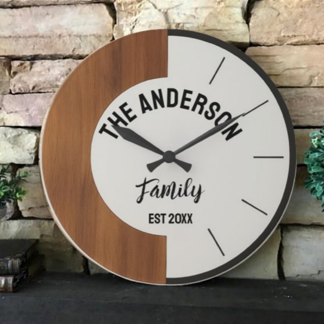 Personalized Wood warmth and charm Family Name  Large Clock (Creator Uploaded)