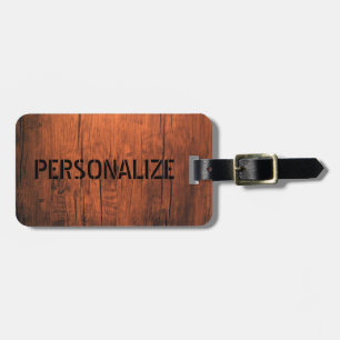 Personalized Wooden Look Luggage Tag