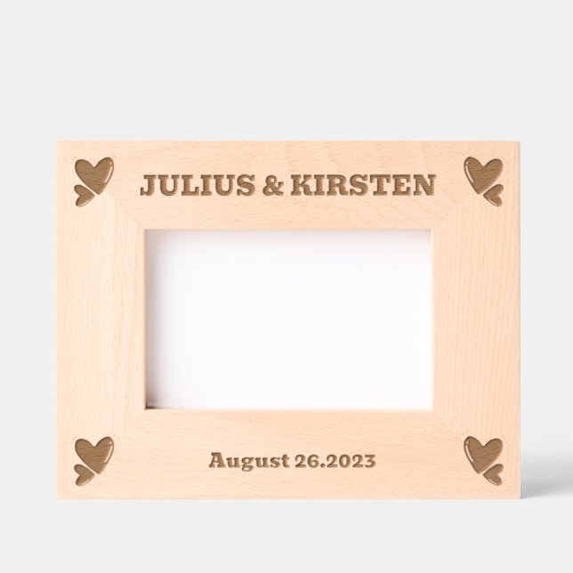 Personalized Wooden photo frame with names (Front)