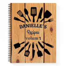 Personalized Wooden Recipe Notebook