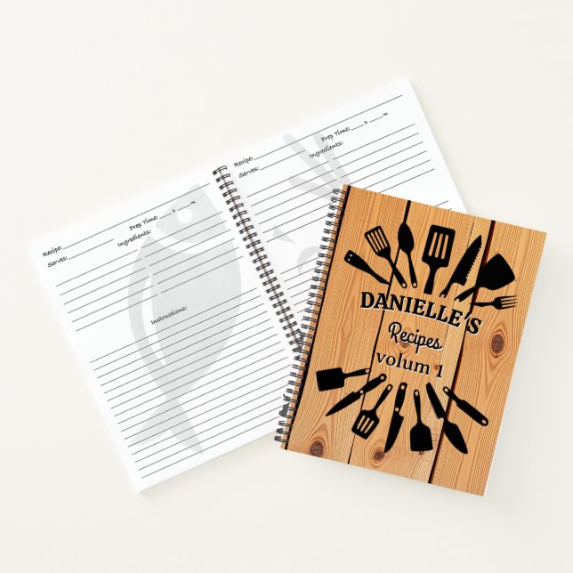 Personalized Wooden Recipe Notebook (Inside)