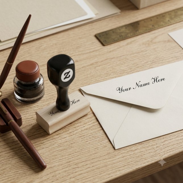 Personalized Wooden Rubber Stamp (Personalized Wooden Rubber Stamp)