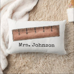 Personalized Wooden Ruler Teacher Educator School Lumbar Pillow<br><div class="desc">Decorative throw pillow features an original marker illustration of a wooden ruler. Simply personalize with the name of your favourite math teacher for a unique teacher appreciation gift! This design is also available on other products. Lots of additional illustrations are also available from this shop. Don't see what you're looking...</div>