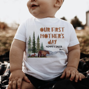 Personalized Woodland 1st Mother's Day Maternity T-Shirt