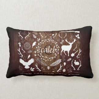 Personalized Woodland Baby Boy Nursery Decor Barn Lumbar Pillow