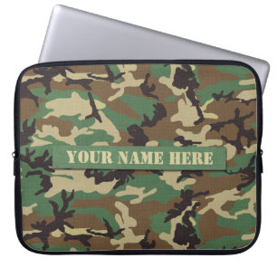 Personalized Woodland Camouflage Laptop Sleeve