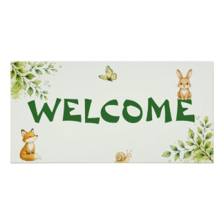 Personalized Woodland Classroom Welcome Poster
