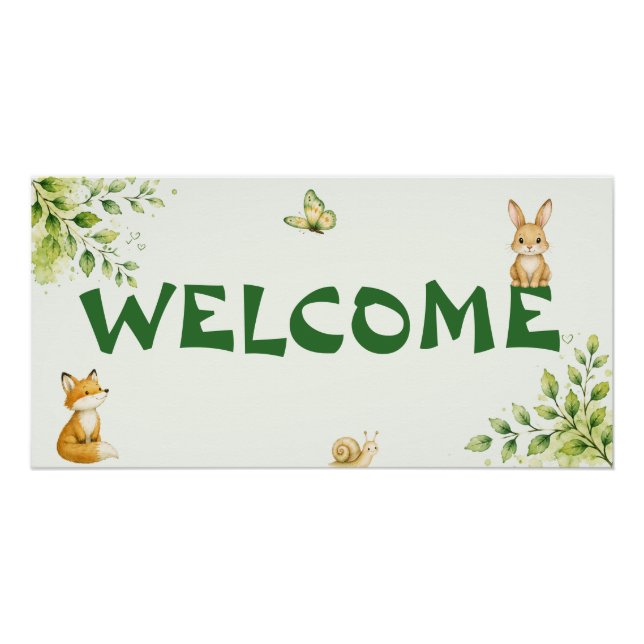 Personalized Woodland Classroom Welcome Poster (Front)