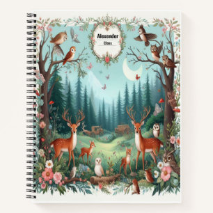Personalized Woodland Creatures Enchanted Forest Notebook