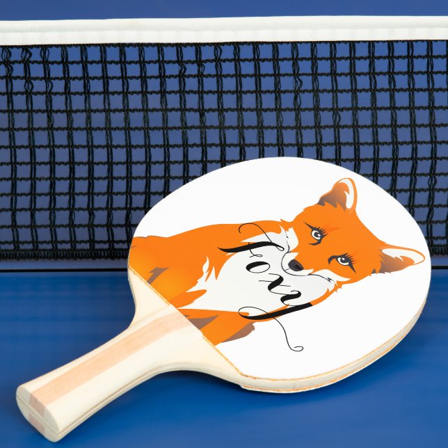 Personalized Woodland Creatures Fox Ping Pong Paddle (Insitu)
