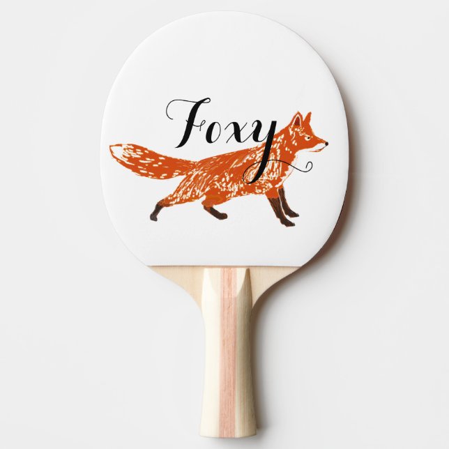 Personalized Woodland Creatures Fox Ping Pong Paddle (Front)