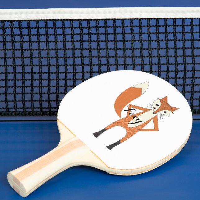 Personalized Woodland Creatures Fox Ping Pong Paddle (Insitu)