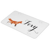 Personalized Woodland Creatures Foxy License Plate (Side)