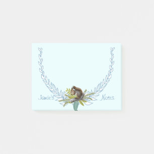 Personalized Woodland Creatures Squirrel Post-it Notes