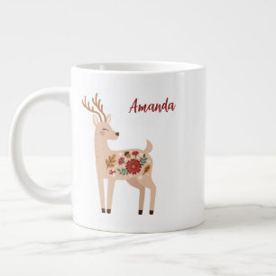 Personalized Woodland Deer Large Coffee Mug