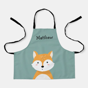 Personalized Woodland Fox Kids Apron