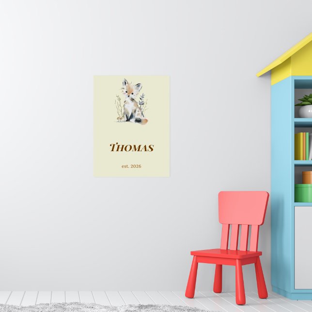 Personalized Woodland Fox Nursery Name Print (Nursery 1)