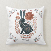 Personalized Woodland Rabbit Folk Art