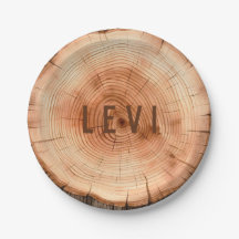 Personalized Woodland Rustic Cut Tree Grain