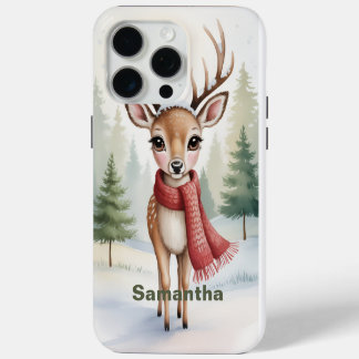 Personalized Woodland Winter, Farmhouse Xmas, iPhone 15 Pro Max Case