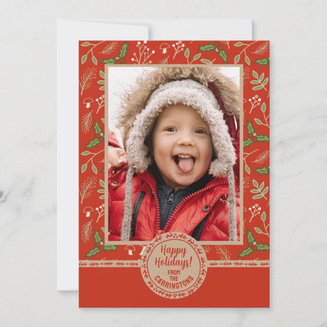 Personalized Woodlands Holiday Card (Front)
