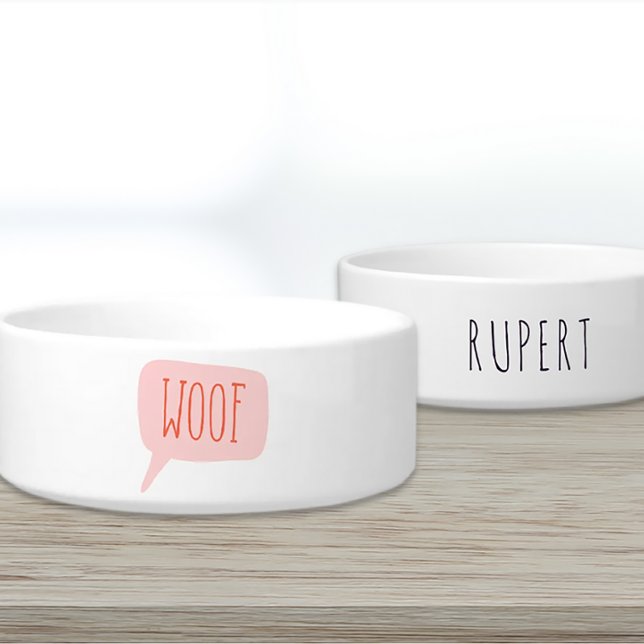 Personalized WOOF Dog Name Small Bowl (Creator Uploaded)